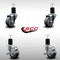 Service Caster 3'' SS Thermoplastic Rubber Wheel Swivel 1-3/4'' Expanding Stem Caster Set 2 Brakes, 4PK SCC-SSEX20S314-TPRB-2-TLB-2-134 - alternate 2